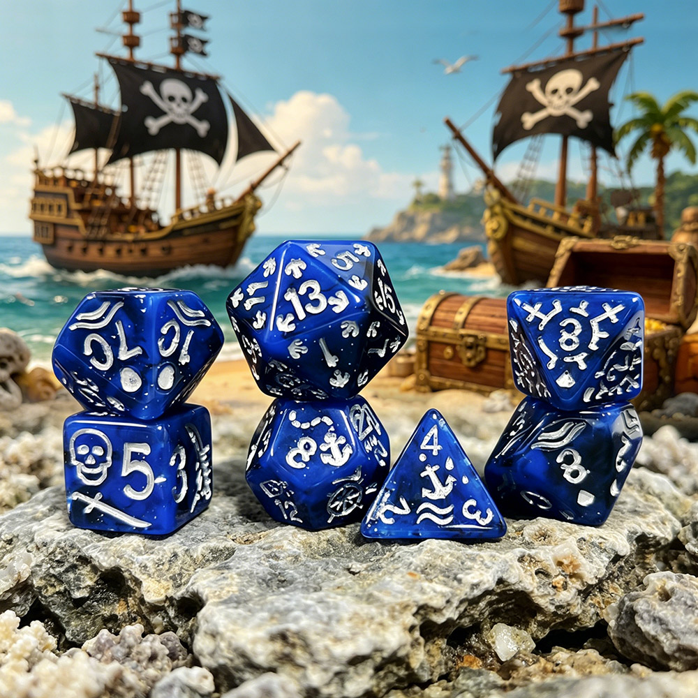 Board Game Pirates - Набор из 7 игральных костей в