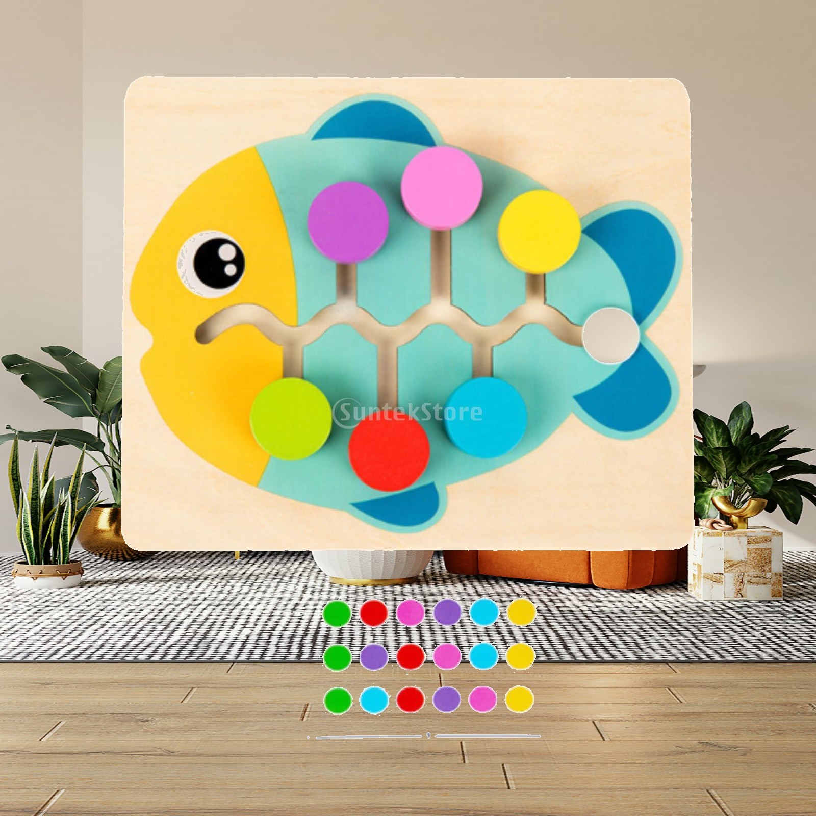Board Game For 6 Years Old - Деревянная головоломка-слайдер с подбором цветов для