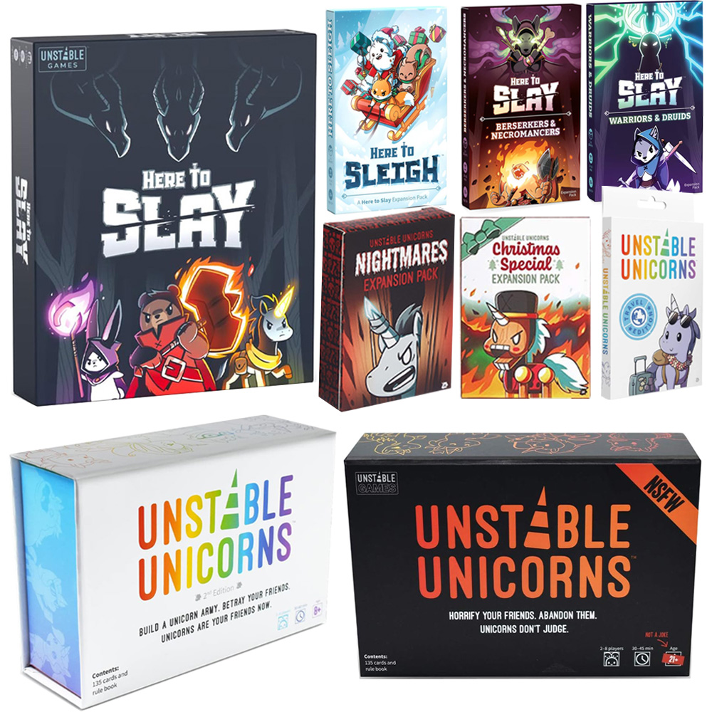 Board Game Here To Slay - Праздничный расширительный пакет Единорог здесь, чтобы